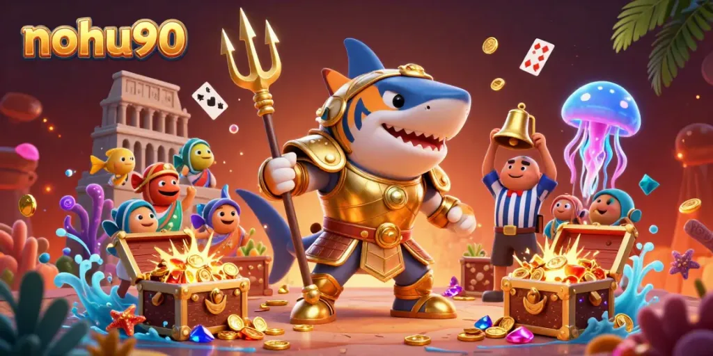 Nohu90 features an exciting underwater casino scene filled with vibrant gaming elements.