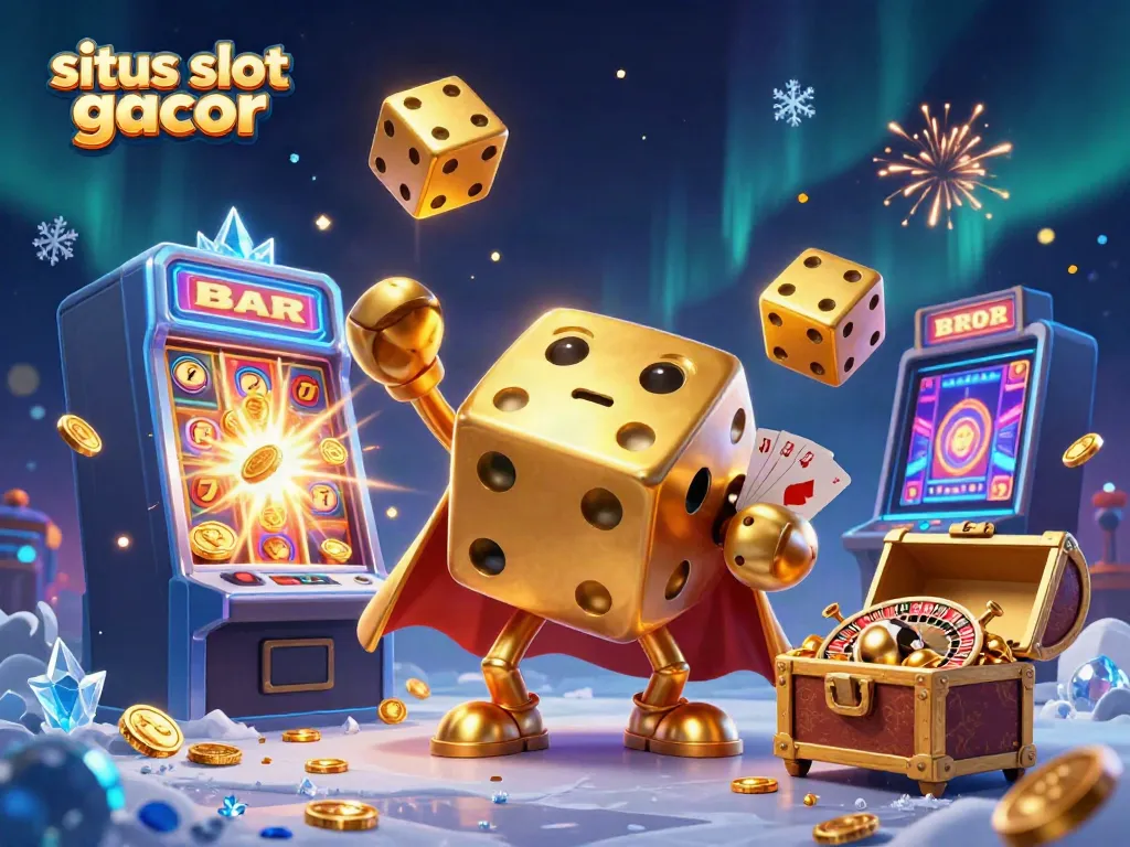 Experience the excitement of situs slot gacor, featuring a dynamic scene with cartoon characters and slot elements.