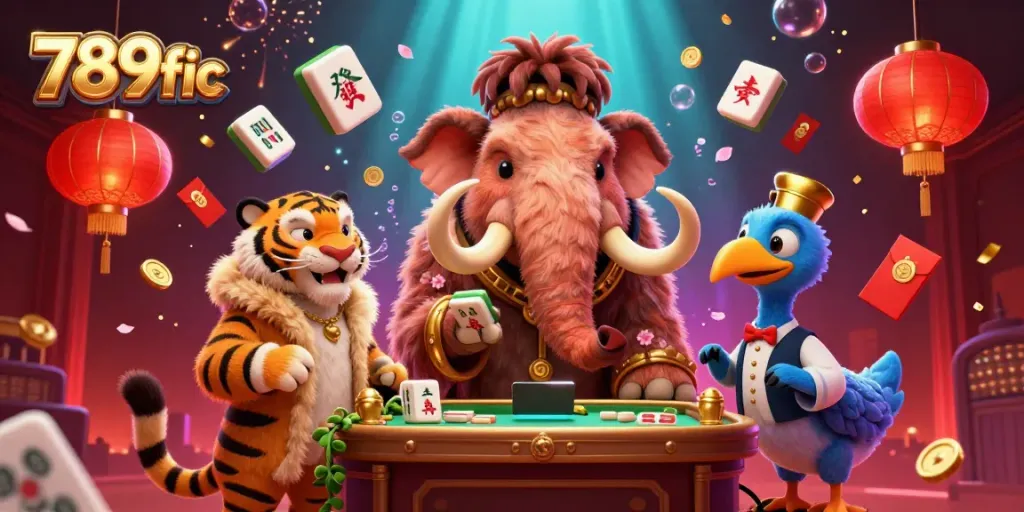 Experience high-stakes casino fun with 789fic featuring a mammoth bouncer, VIP guests, and rich decorations.