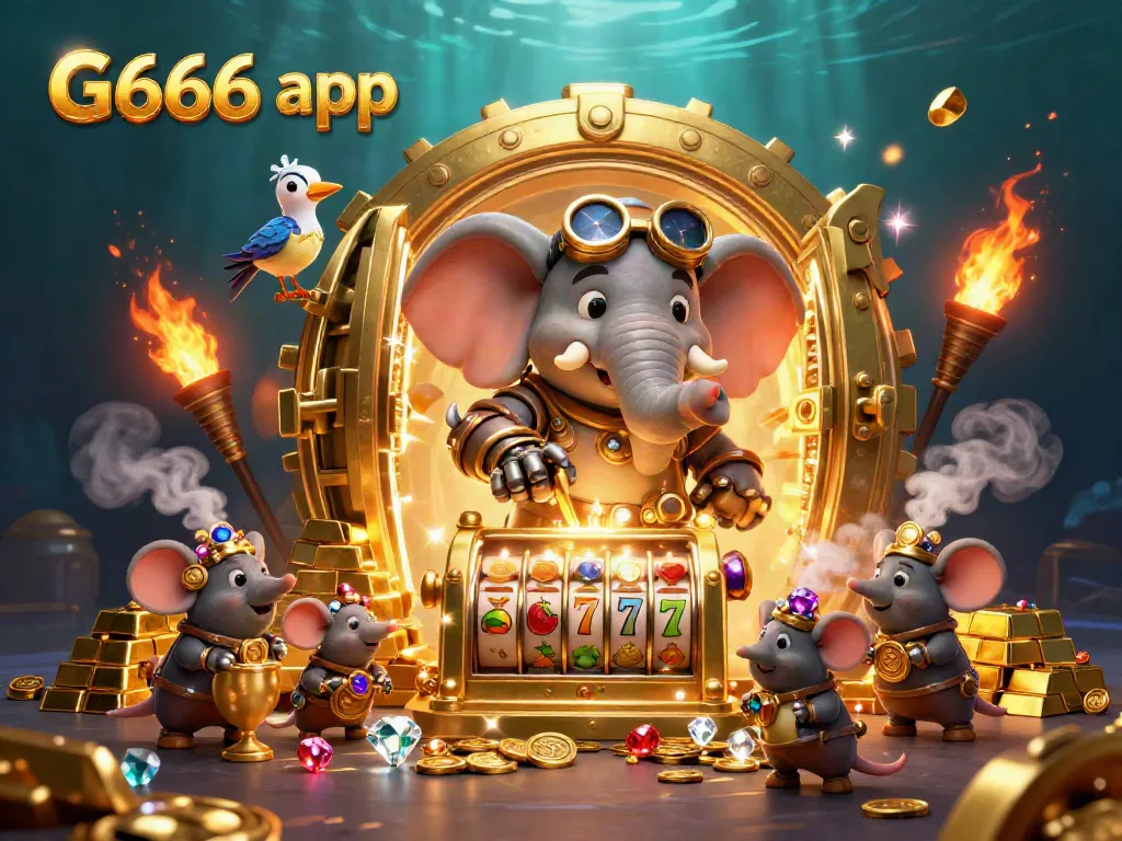 Experience winning with the G666 app through this dynamic steampunk slot scene.