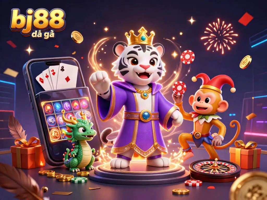 Engage in the excitement of bj88 đá gà with vibrant 3D characters and dynamic casino elements.
